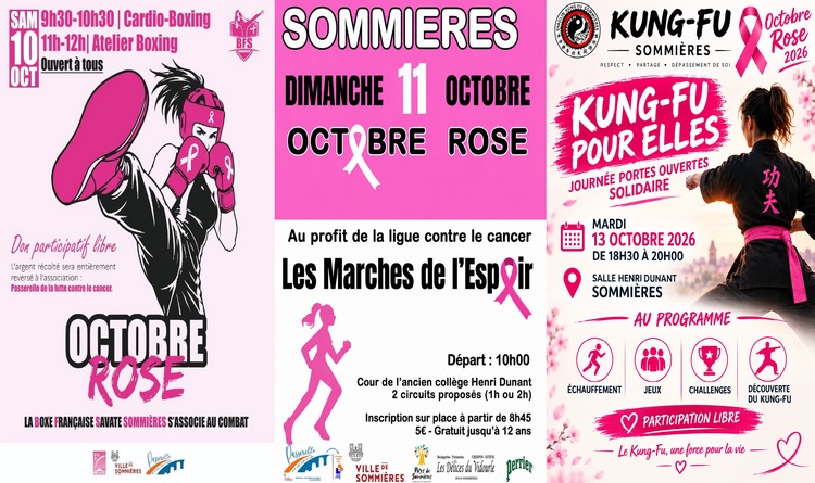 Octobre rose 3 manifs Octobre rose 3 manifs